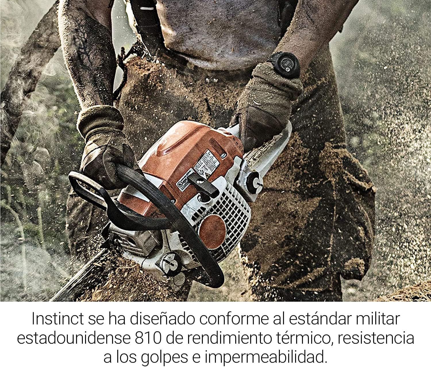 Garmin Instinct, Reloj Inteligente con GPS Resistente al Agua, Funciones Deportivas y notificaciones del Smartphone, Grafito (Reacondicionado)