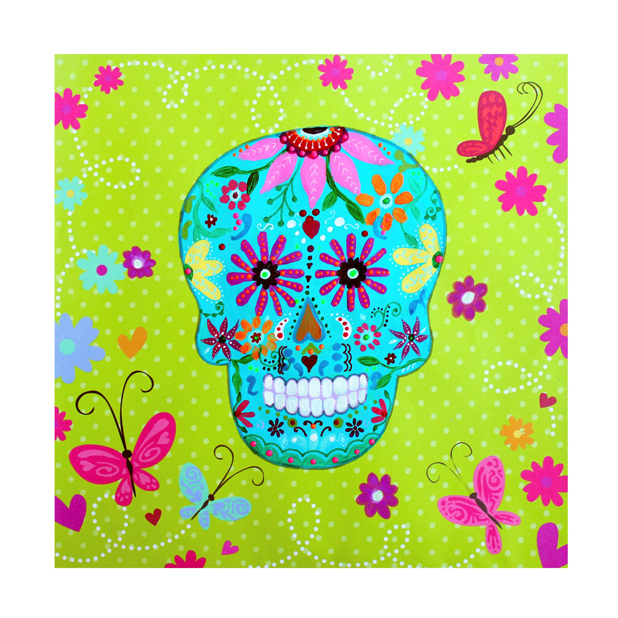 Trademark Fine Art 'Calavera Sugar Skull II' Canvas Art by Prisarts 14x14