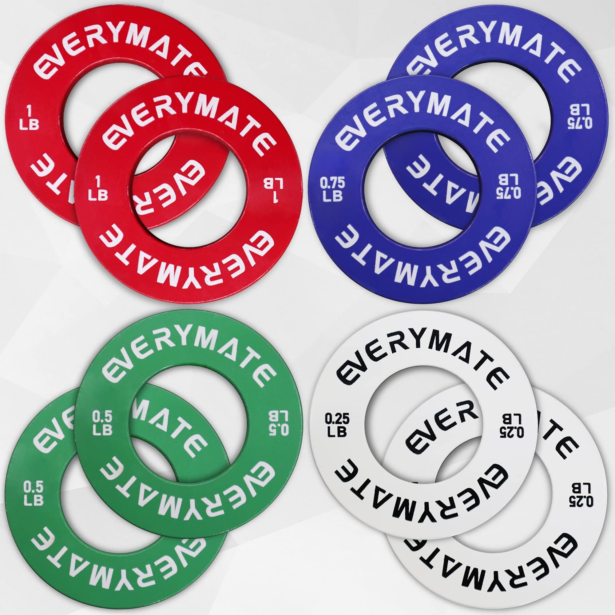 EVERYMATE Fractional Micro Hantelscheiben 8er Set Hantelscheibe Paar 0,1kg 0,2kg 0,3kg 0,5kg fr Olympische Langhanteln fr Krafttraining Microplatten Hantelscheibe