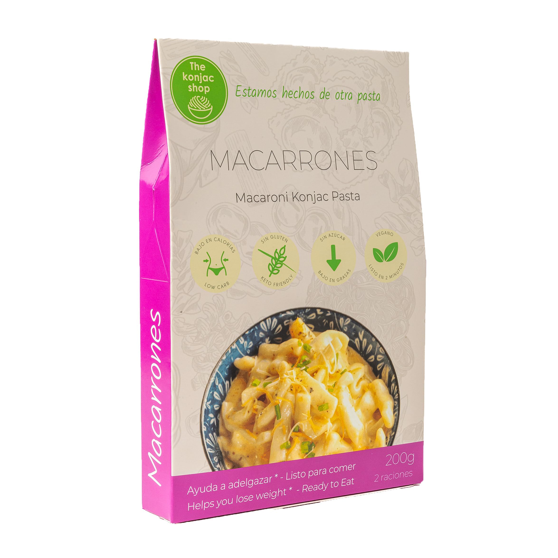 The Konjac Shop - Makaron Konjac 270g Shirataki Bezglutenowy, Niskokaloryczny i Niskowęglowodanowy Idealny do Diety Keto (Opakowanie 1 sztuk)