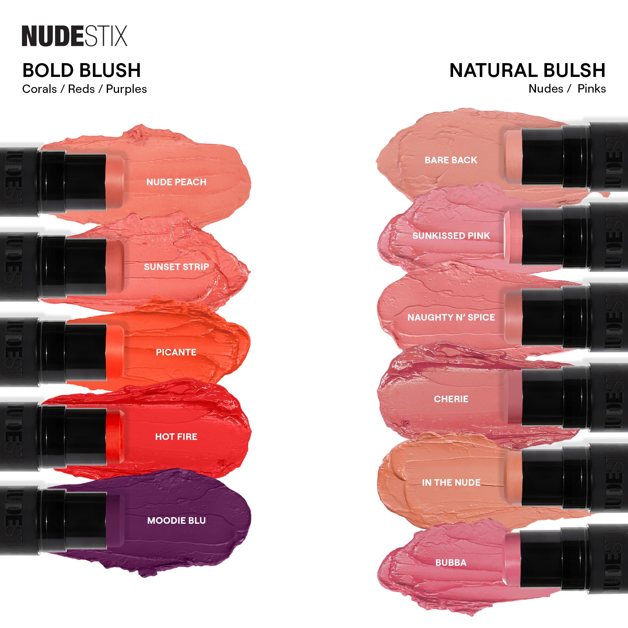 Nudestix Nudies Blush Stick – 3-in-1 Cream Blush for Cheeks, Eyes & Lips with Built-In Brush | Soft Matte Finish for a Natural Flush