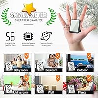 Vista 3 de Antonki Room Thermometer Small Hygrometer Indoor Humidity Monitor Sensor, Digital Temperature and Humidity Meter Gauge for Home, Baby Nursery, Black