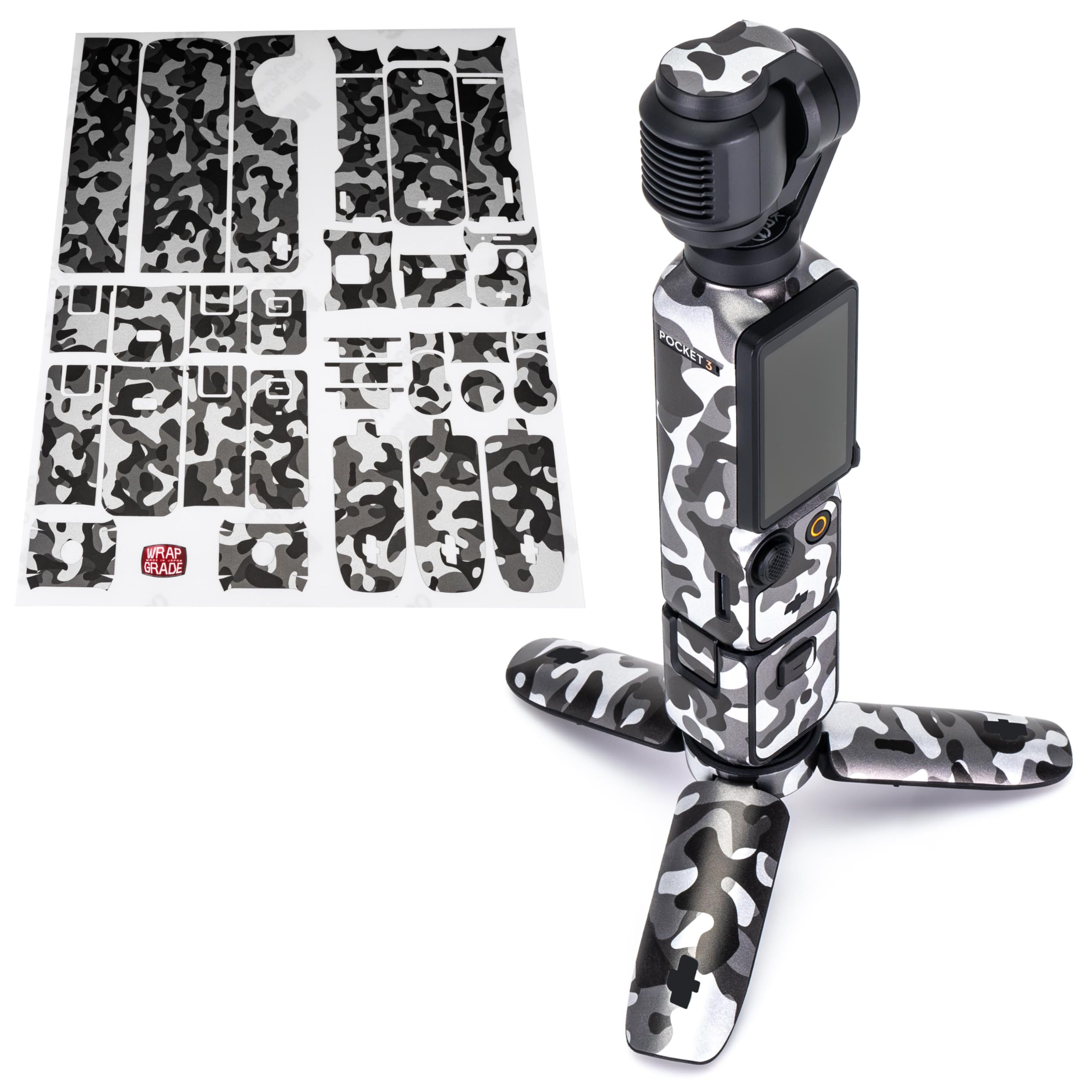 WRAPGRADE Skin Stickers Compatible with DJI Osmo Pocket 3 Decal (Grayish CAMO)