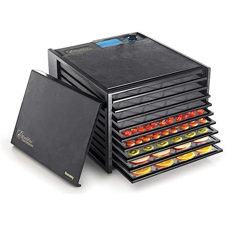 Excalibur 9-Tray Electric Food Dehydrator with Adjustable Thermostat For Temperature Control Patented Technology For faster & Efficient 15 Square Feet Drying Space, Black