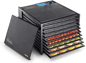 Excalibur 9-Tray Electric Food Dehydrator with Adjustable Thermostat For Temperature Control Patented Technology For faster &amp; Efficient 15 Square Feet Drying Space, Black