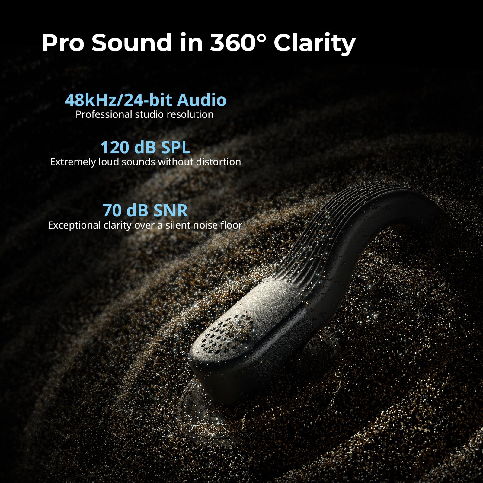 SMALLRIG S70 Microphone sans Fil Compact 2 TX + 2 RX + étui de Chargement USB-C Jack 3,5 mm 48h Noir