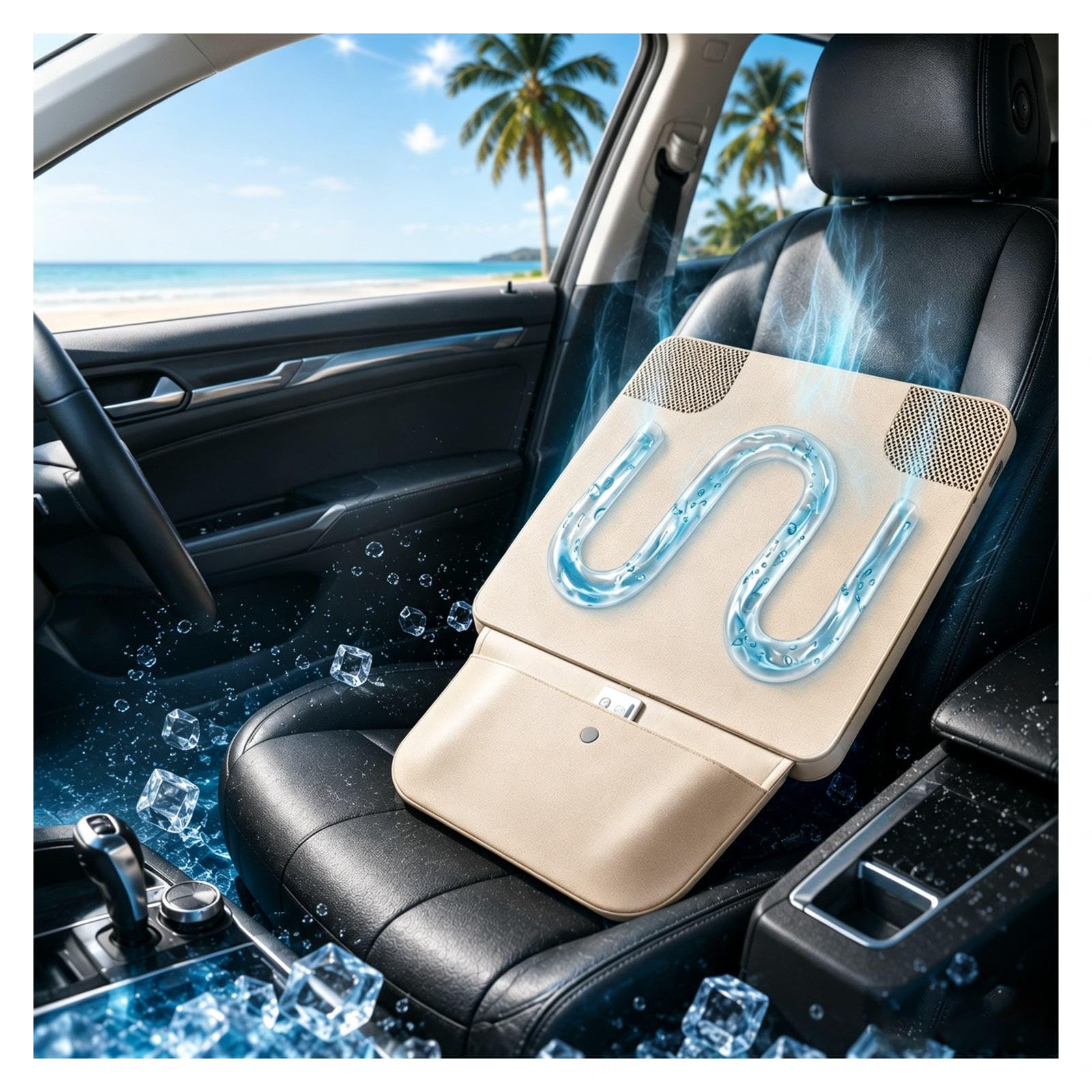 Rongyewxae Liquid Cooling Automotive Seat Cushions, Easy to carry Seat Cooler, Low Noise Car Seat Cover Cooling Perfect for Vehicles,Offices,And Outdoors,Gray