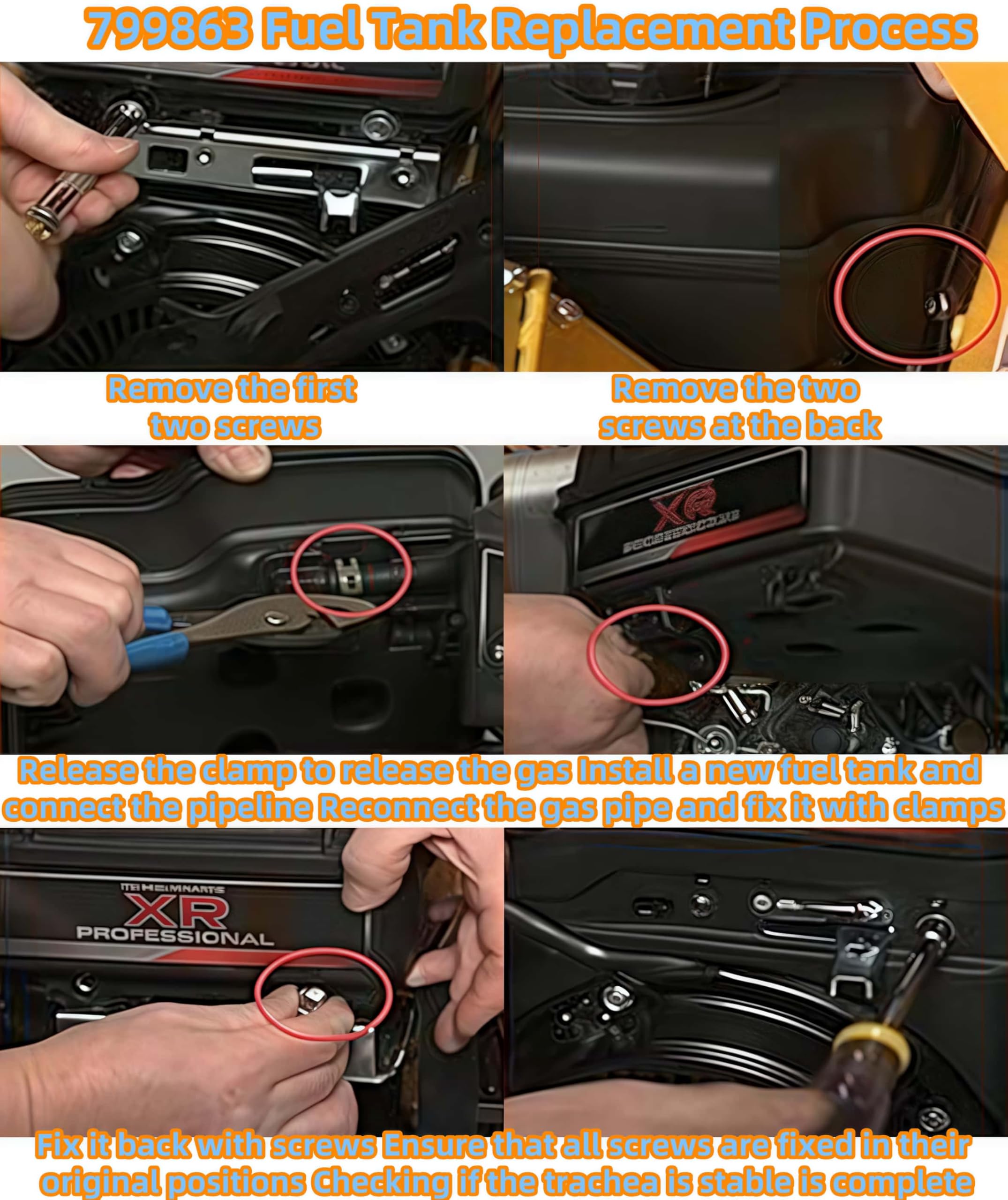 Depósito de combustible para Briggs-Stratton 799863 695736 697779 694260 698110 se adapta a la mayoría de cortacéspedes y quitanieves 121000 122000 y tanque de gas