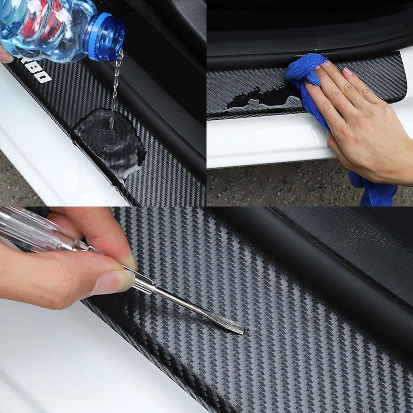 3D Carbon Fiber Vinyl Car Wrap Sheet Naklejki DIY Paste Strip Rolls Auto Anti Scratch Protector Tape Wodoodporna folia