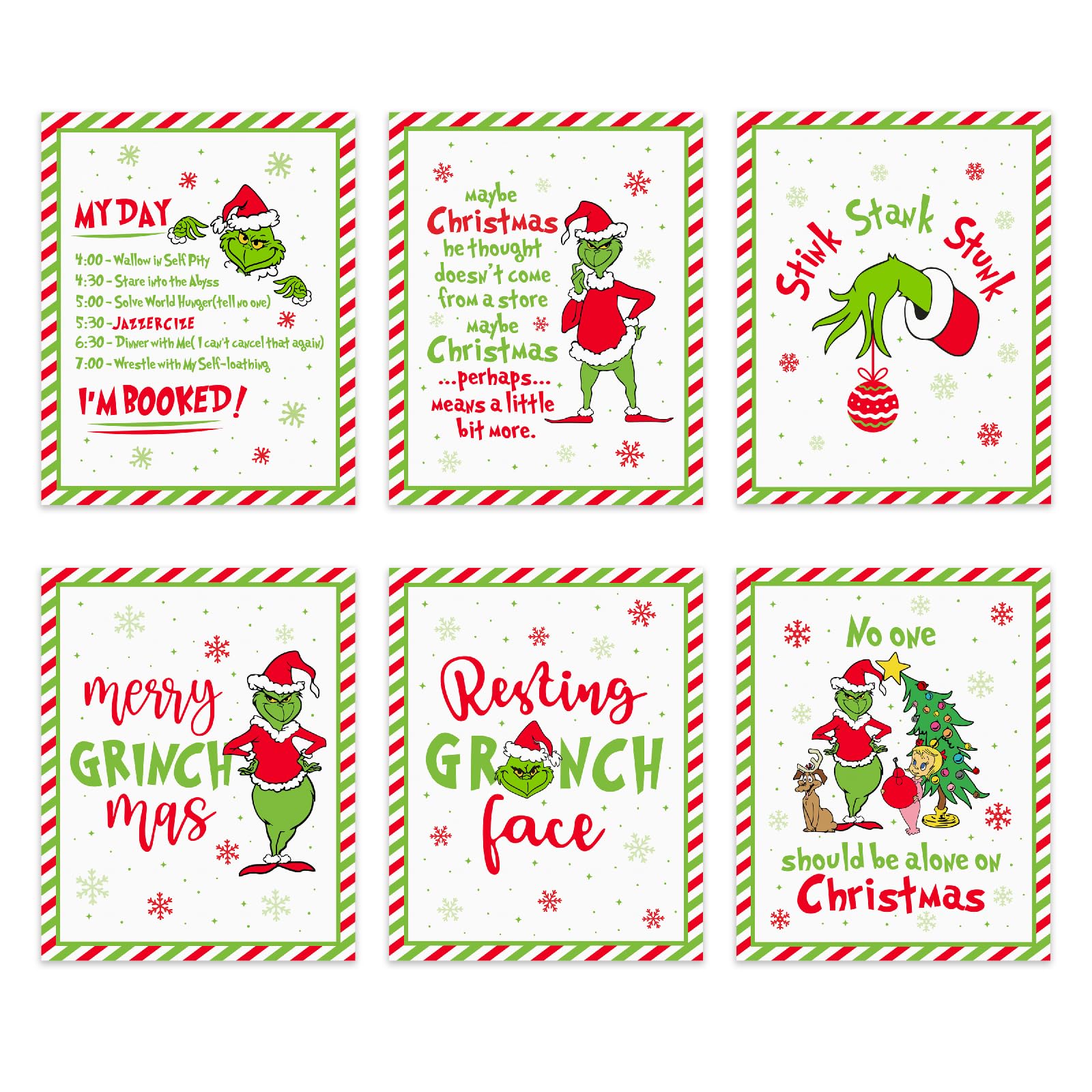 amazon-com-funny-christmas-decorations-set-of-6-novelty-christmas-posters-holiday-wall-art-prints-for-home-bedroom-bathroom-decor-xmas-party-decor-supplies-white-elephant-gifts-for-christmas-stocking-stuffers-8x10-inch