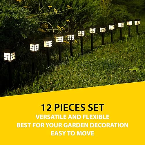 Miniatura 7 de Zone Tech - Luz solar para exteriores  Paquete de 12 luces LED brillantes de alta calidad a prueba de lluvia, camino, patio, césped, jardín, lámpara
