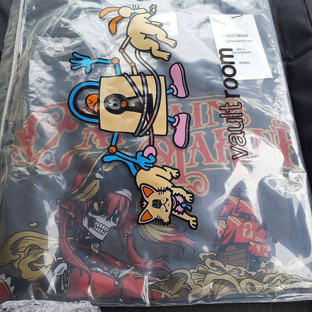 Amazon.co.jp: Lサイズ 宝鐘マリン ルーム CAPTAIN TEE CHARCOAL 