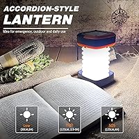 Vista 3 de DIBMS - Paquete de 2 linternas solares plegables para campamento, mini luces colgantes plegables USB recargables a prueba de agua para camping