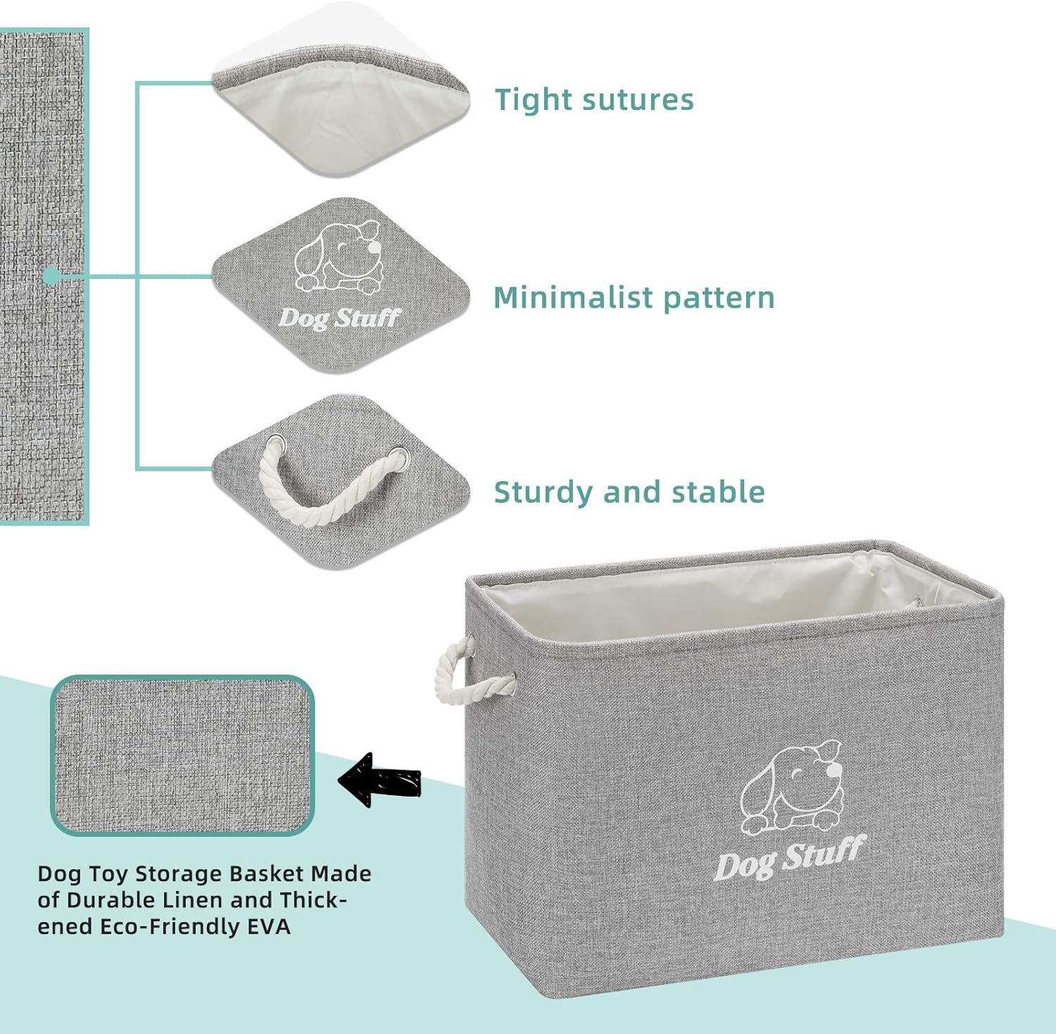 Buy Echohana Dog Toy Storage Bins for Organizing Pet Toys, Dog Toy Box