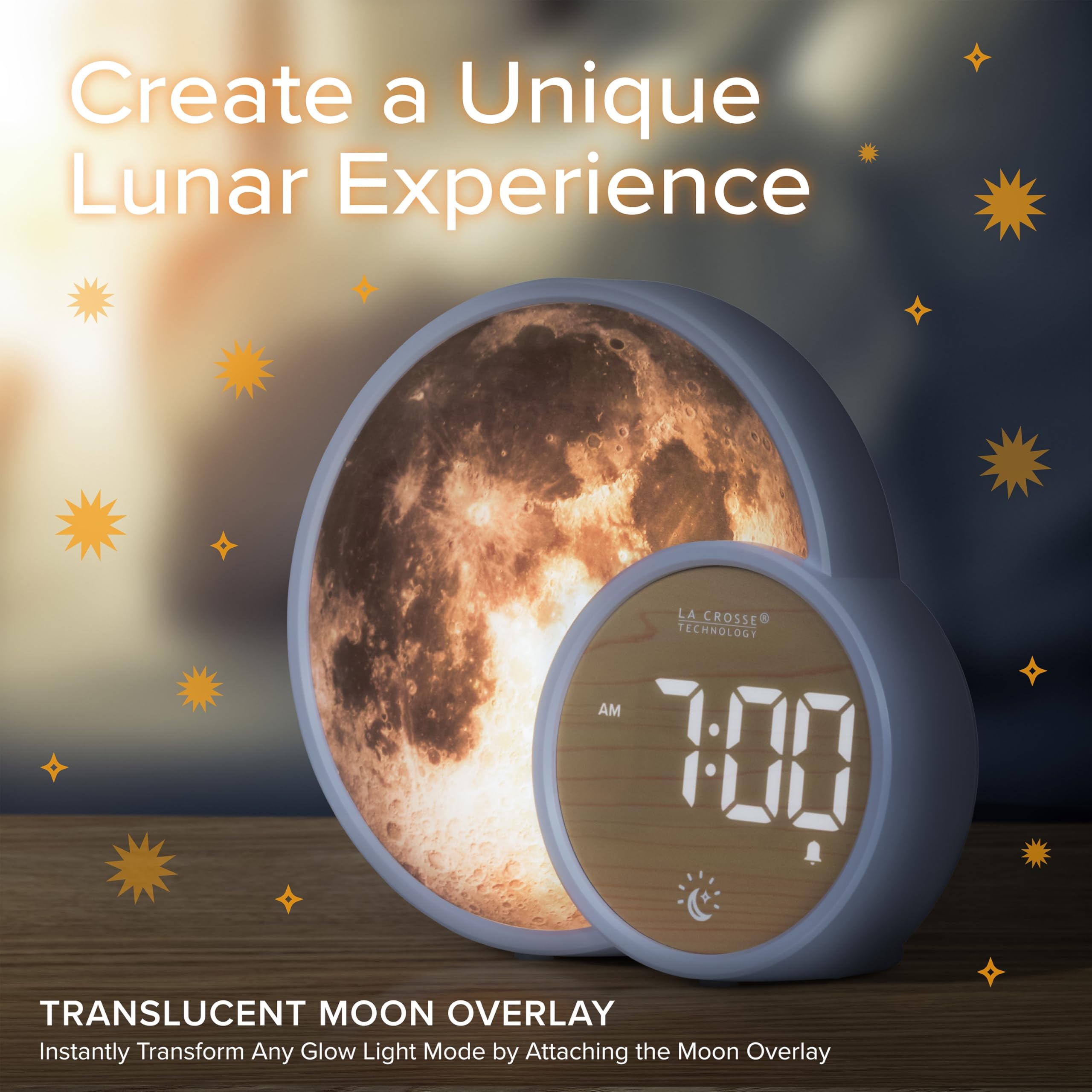 La Crosse Technology 617-1412 L'Eclipse Light Assist - Reloj despertador digital para mesita de noche