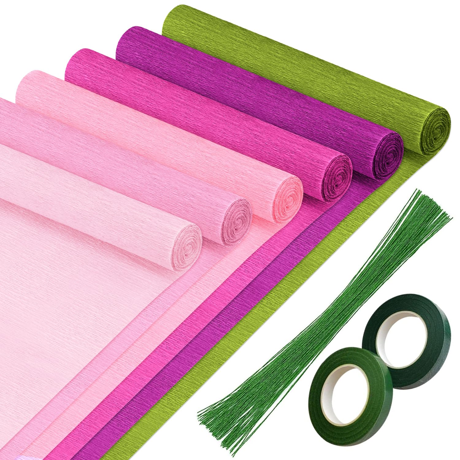 Harloon 8 Rolls Crepe Paper Roll 20 Inch X 8 Feet Wide Crepe Paper Streamer Party