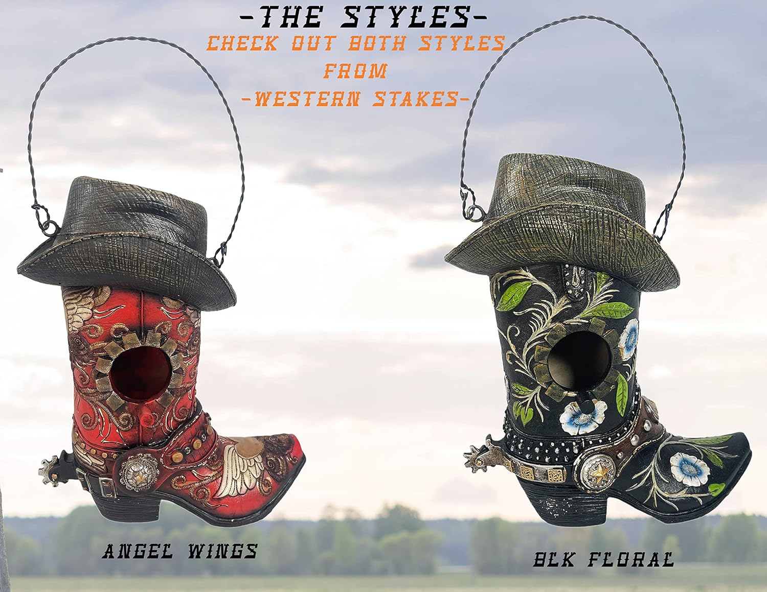 Western Cowboy Boot Pen Holder - Rustic Decorative Desk Organizer With Feather Design