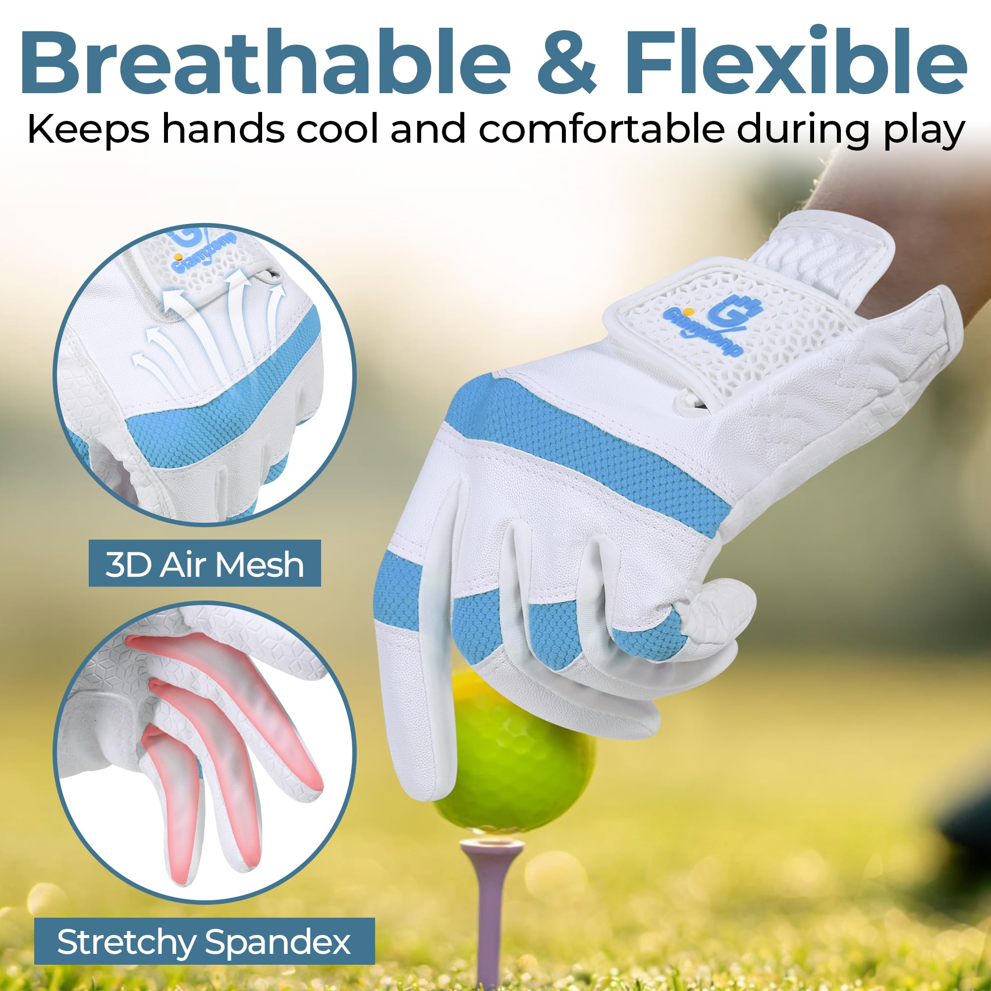 GIAMZONP Womens Golf Glove for Left or Right Hand 1 Pack, Breathable Lightweight Ladies Golf Glove with Non-Slip Grip for Women Golfers - Image 6