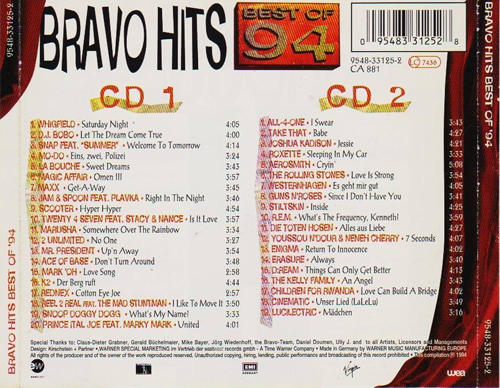 Various - Bravo Hits Best Of '94 - Warner Special Marketing
