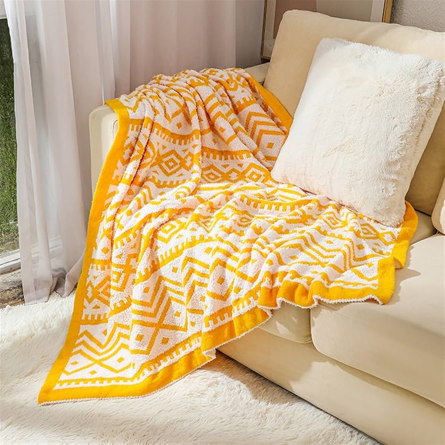 スローハウス　ストライプデザイン タッセル付きブランケット スローハウス ストライプデザイン タッセル付きブランケット