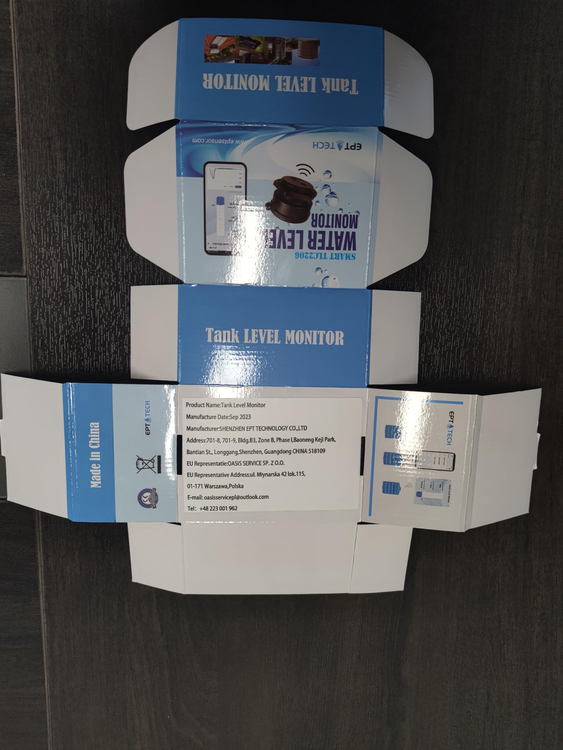 Smart TLC 2326-WF-S Tuya APP Panneau solaire Capteur de niveau de liquide Wifi IP67 Etanche Moniteur de réservoir d'eau et d'huile