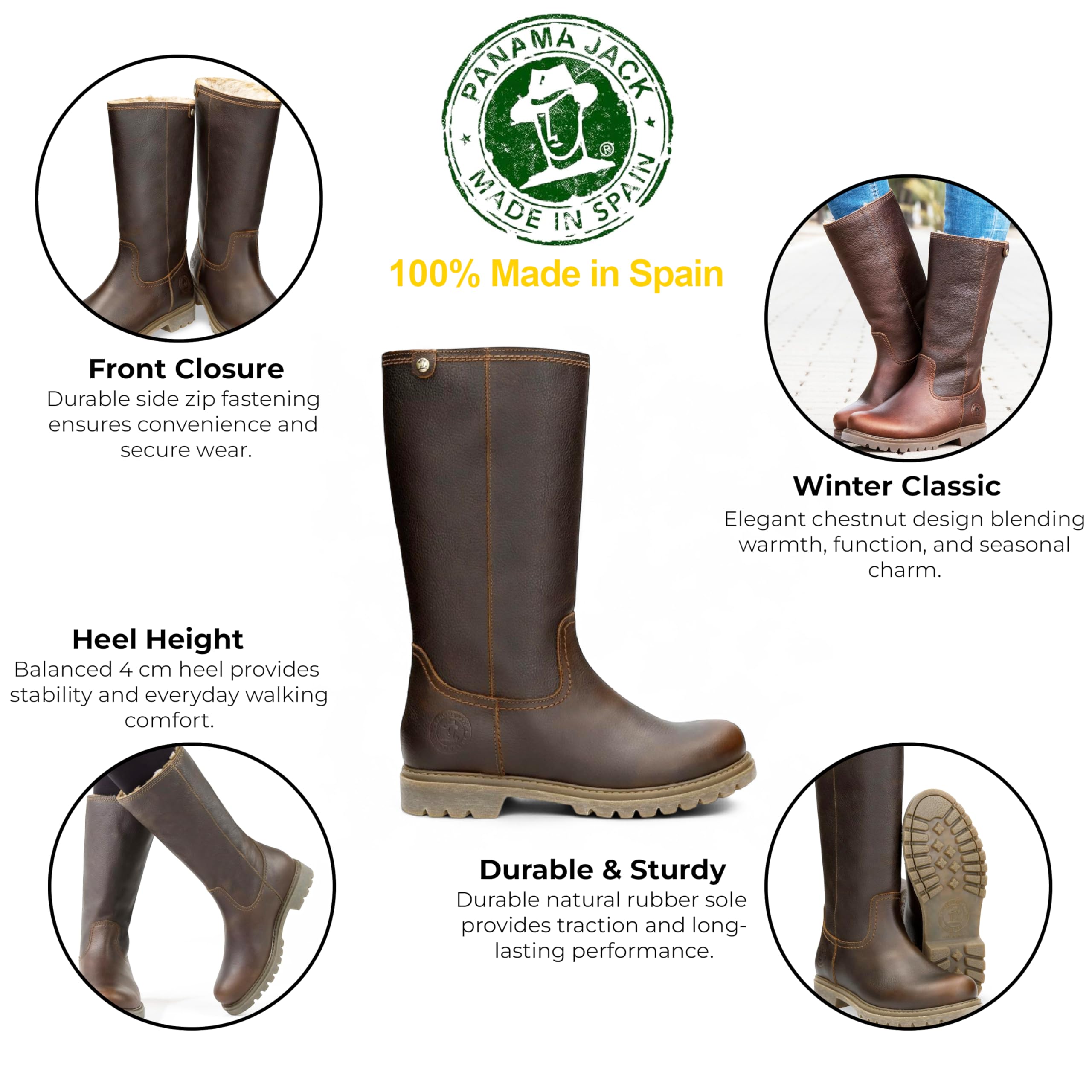 Panama Jack Botas Altas de Cuero Bambina B60 para Mujer