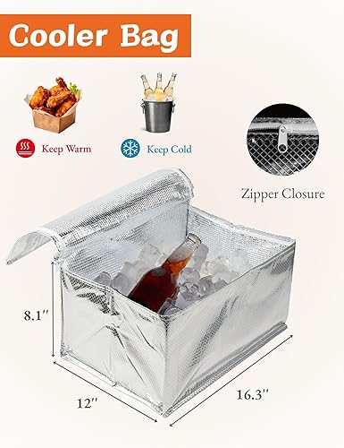 Miniatura 3 de Mymazn Organizador de caja de maletero con enfriador para automóvil, caja organizadora de tapa de maletero plegable de plástico para viajes,