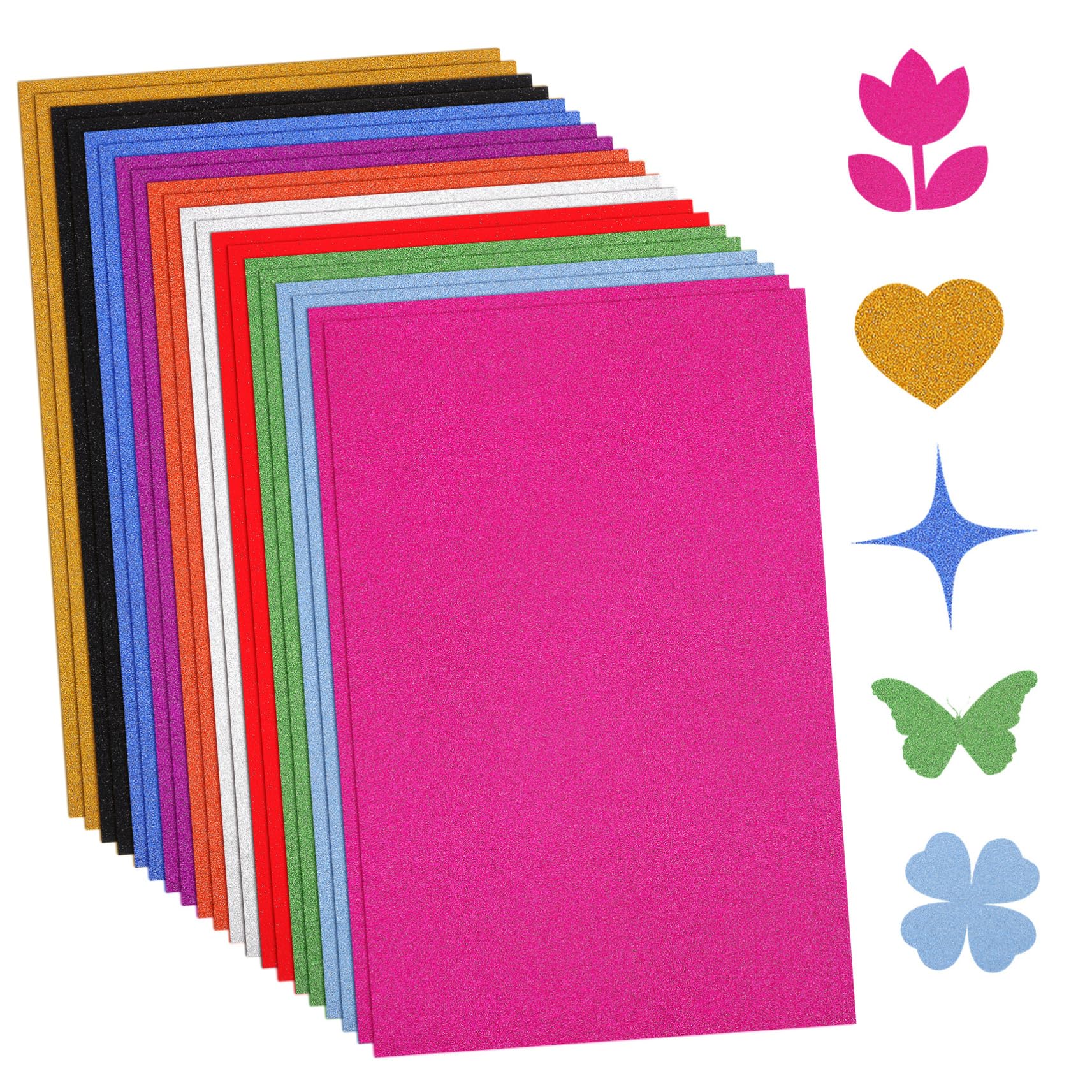 VILLCASE 60hojas Cartulina De Colores Purpurina Papel Para Manualidades y Scrapbooking