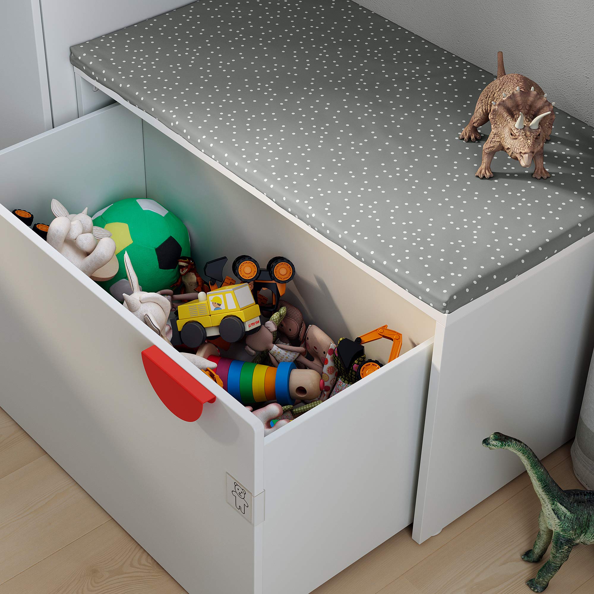 Amazon.co.jp: IKEA SMÅSTAD ベンチおもちゃ収納付き 90x52x48cm