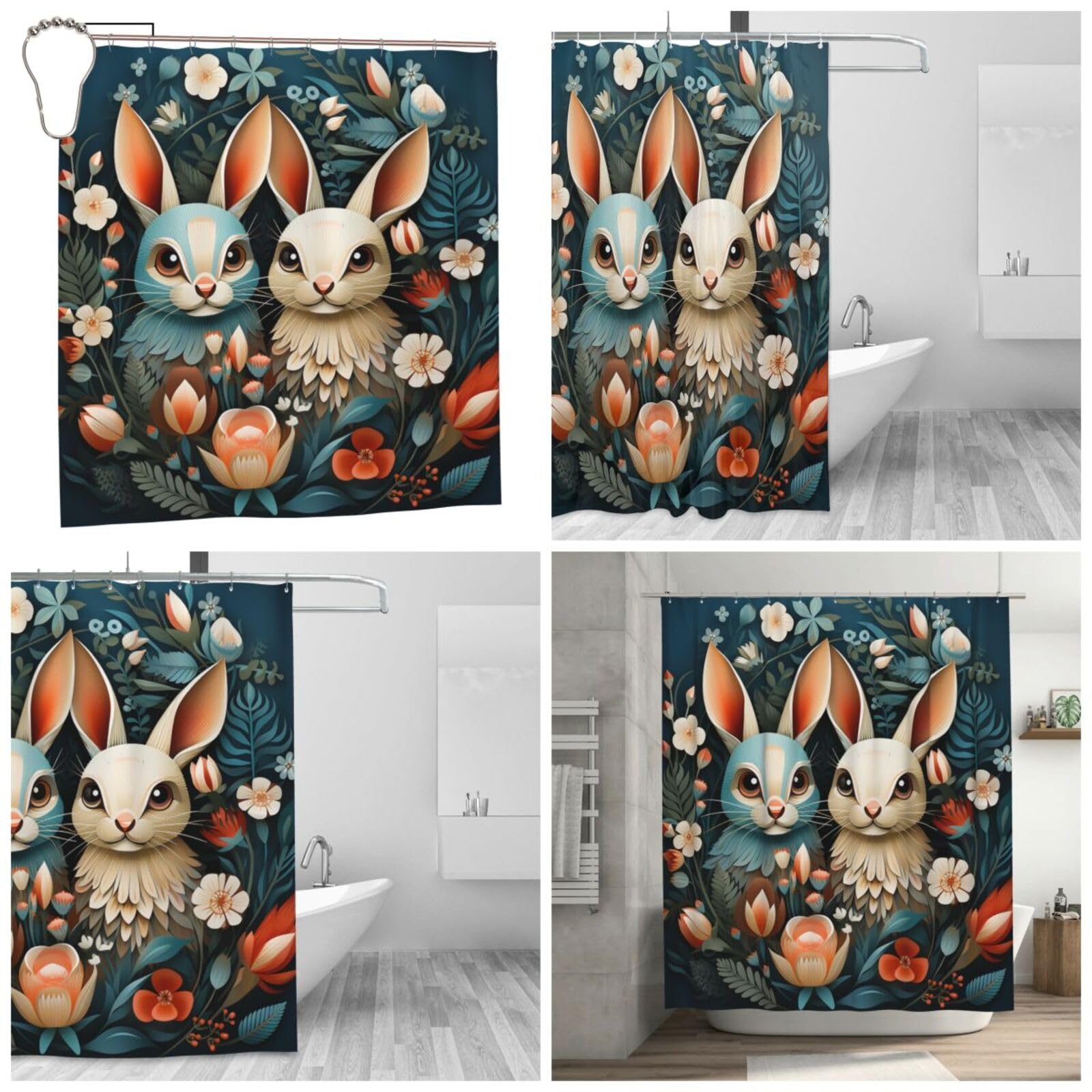 Rideau de douche en microfibre haut de gamme 183 x 183 cm