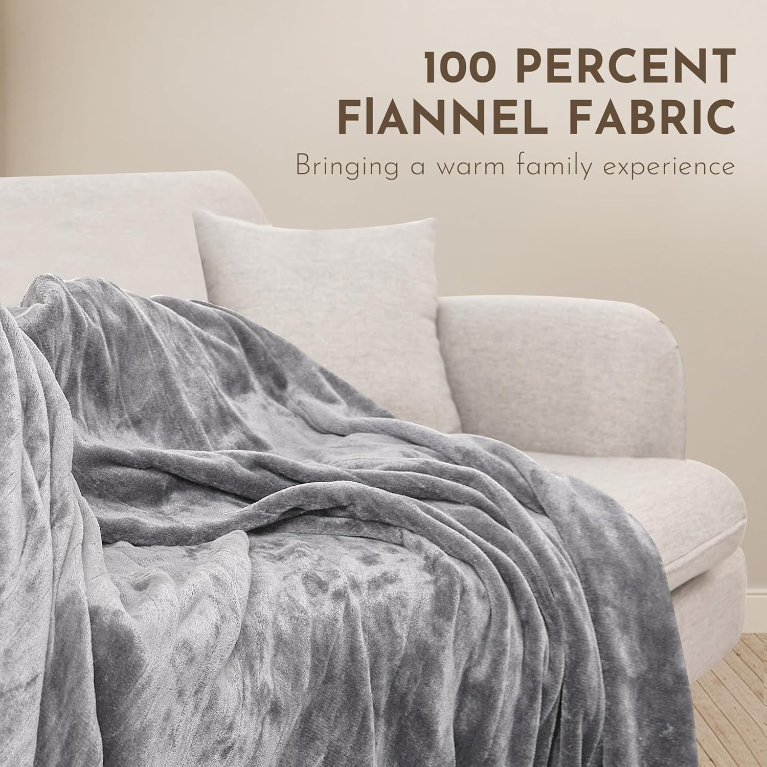 Electric Heated Blanket 72"x84" Full Size Flannel Heated Blanket, Cozy & Warm for All Night, 4 Heat Settings & 10 Hours Auto Off, Machine Washable,Light Grey - Image 5