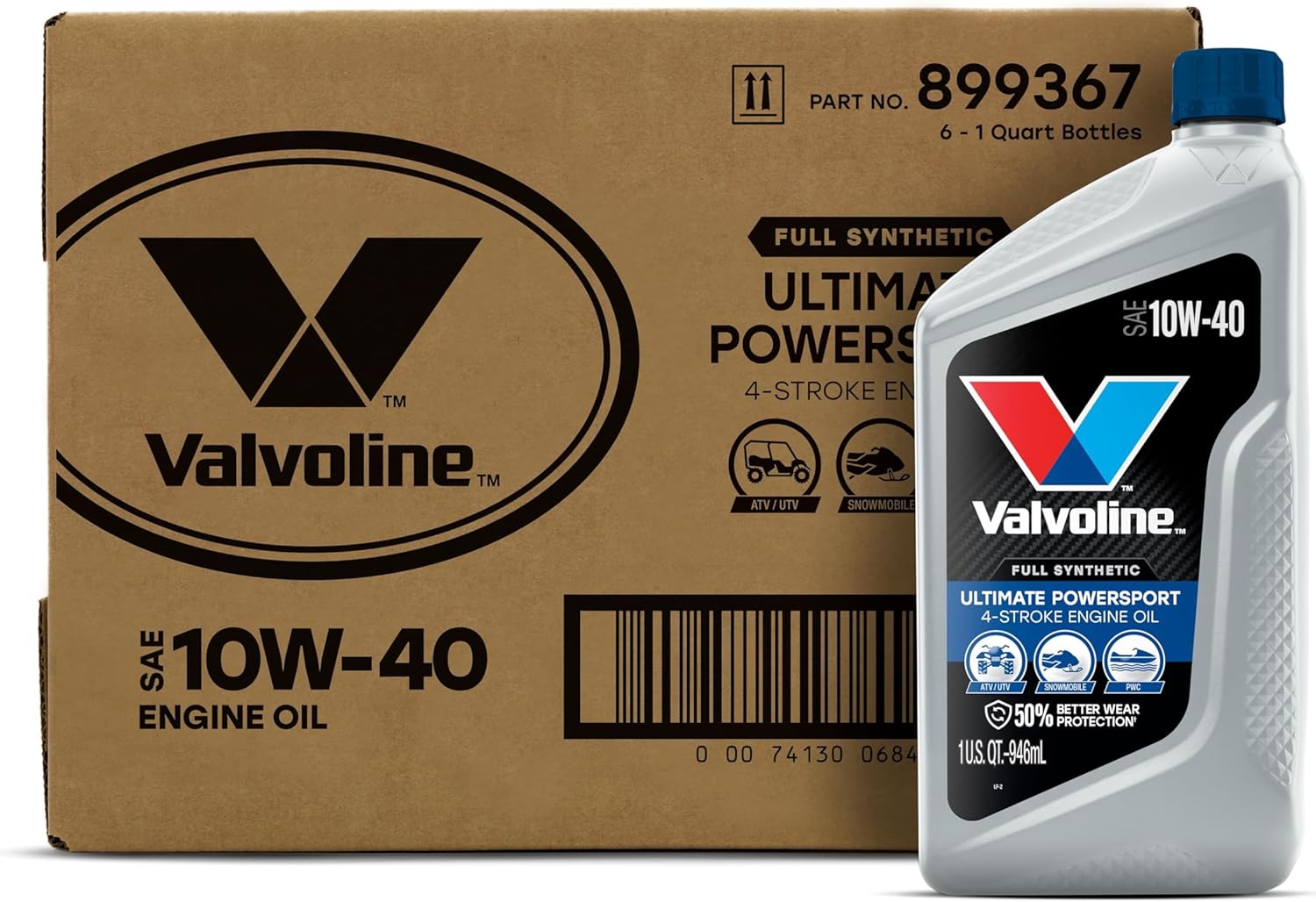 Valvoline 4-Stroke Powersport Full Synthetic Motor Oil 1 QT, Case of 6 Valvoline 4-Stroke Powersport Full Synthetic Motor Oil 1 QT, Case of 6
