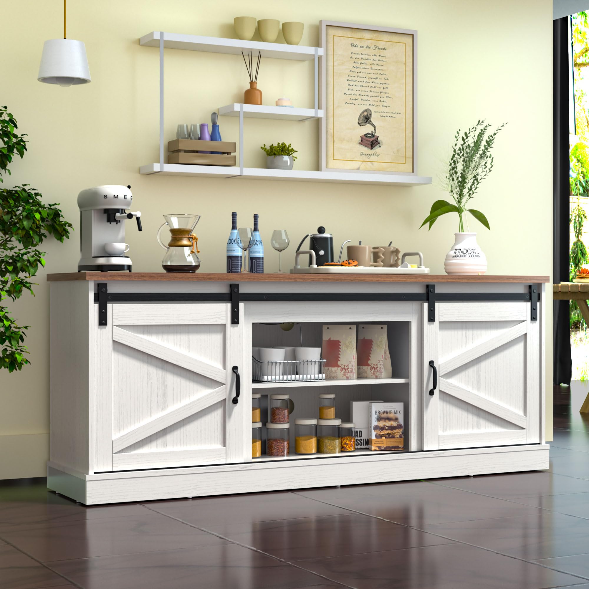 Amazon.com: Kurapika Farmhouse TV Stand and Entertainment Center