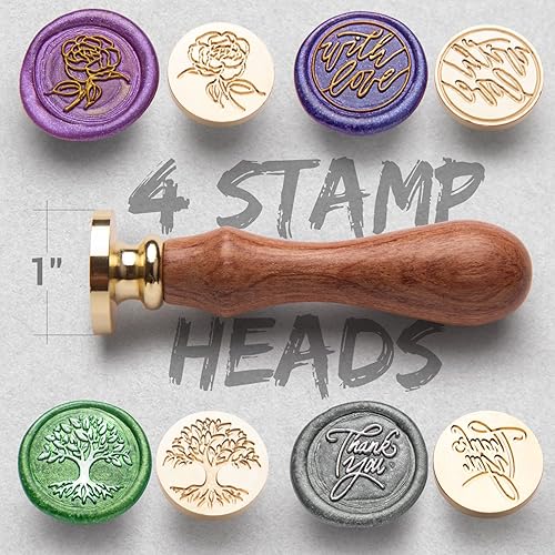 Miniatura 2 de Kit de sellos de cera 16 colores pistola de cera de derretimiento rápido 4 cabezales de sello de cera disco de enfriamiento 2 bolígrafos de color