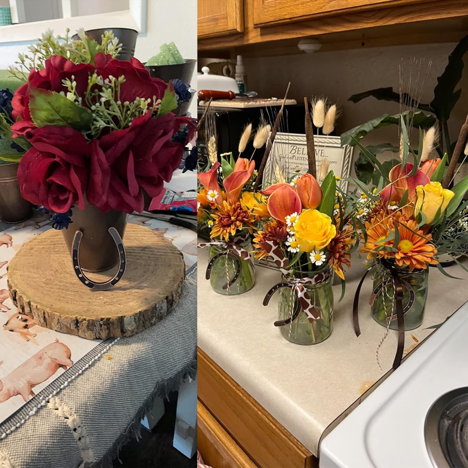 50Pcs Good Lucky Horseshoes Wedding Favors, Horse Shoe Western Decor Party Favors for Cowboy Western Party Decorations, Baby Shower Kentucky Derby Wedding Party Decorations, with Tags - Image 3