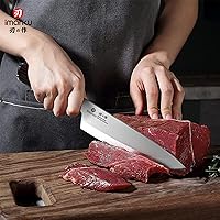 Vista 8 de imarku Cuchillo de chef profesional japonés de 8 pulgadas, cuchillo de pelar de acero inoxidable de alto carbono, mango ergonómico, afilado, borde