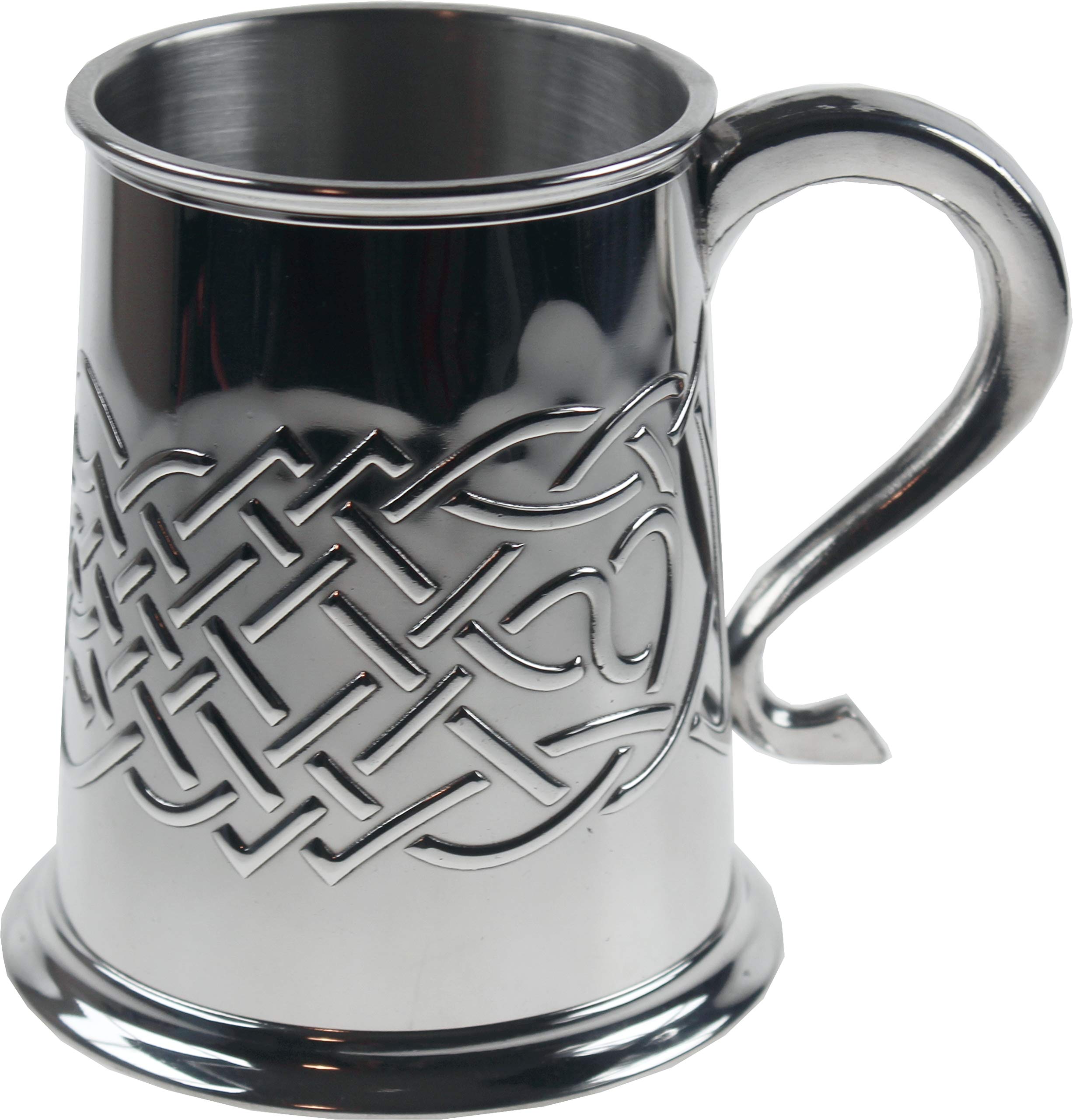Wentworth Pewter Chope en étain à nœud celtique d'Islay en relief, chope à bière, anniversaire, fête des pères, cadeau de mariage