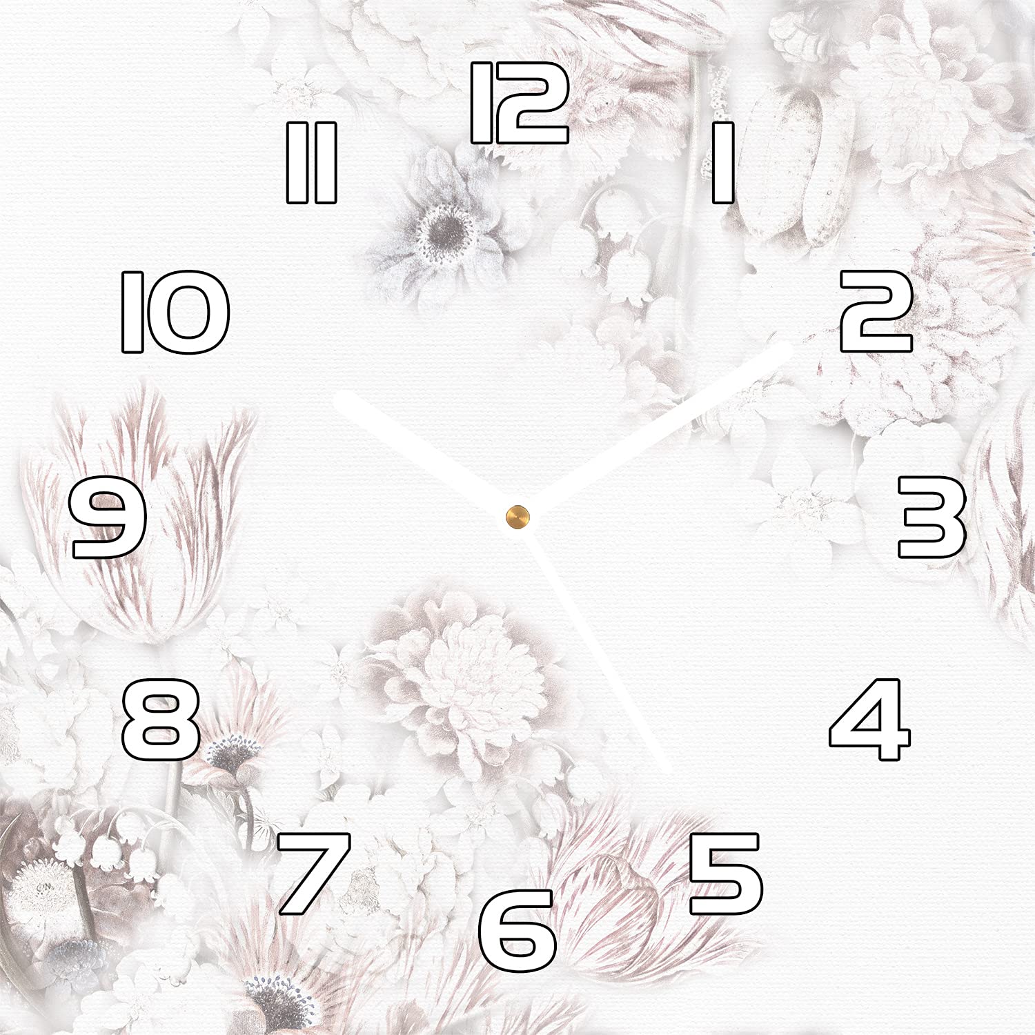 Horloge en verre pour salon moderne au style floral vintage Coloray