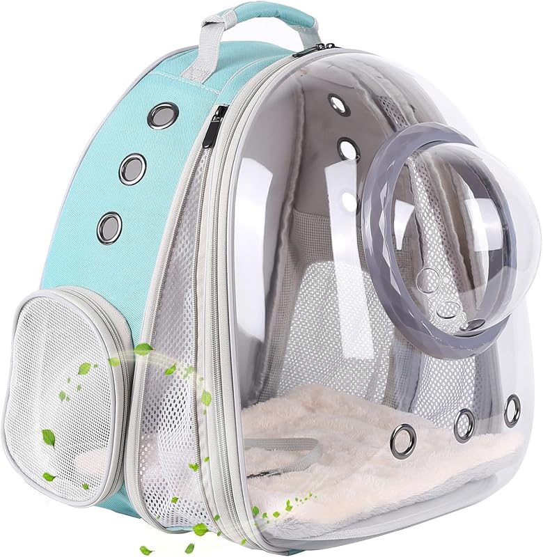 Mochila de Transporte para Gatos e Pequenos Animais halinfer com Janela Bubble Dome e Extensão Frontal, até 8,16 kg (Green, Gen 2 - Bubble Dome)