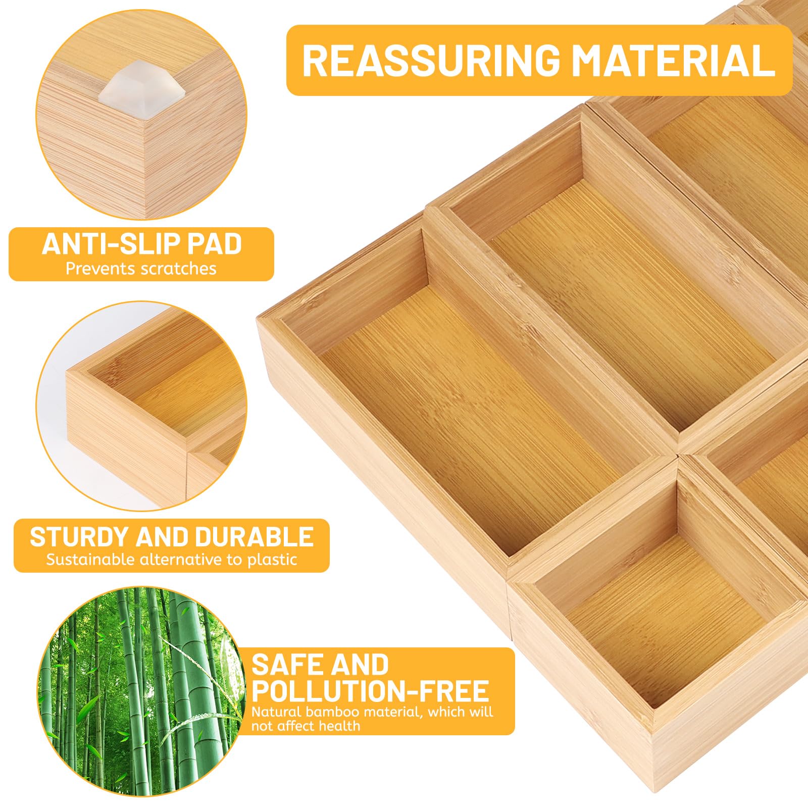 Cassetto del bagno? Ordinato in 3… 2… 1! Con il set di 5 organizer in bambù metti tutto al suo posto: creme, skincare, elastici, rasoi… tutto! 🌿 Eleganti, resistenti e perfetti per ogni spazio. 🛒 Li