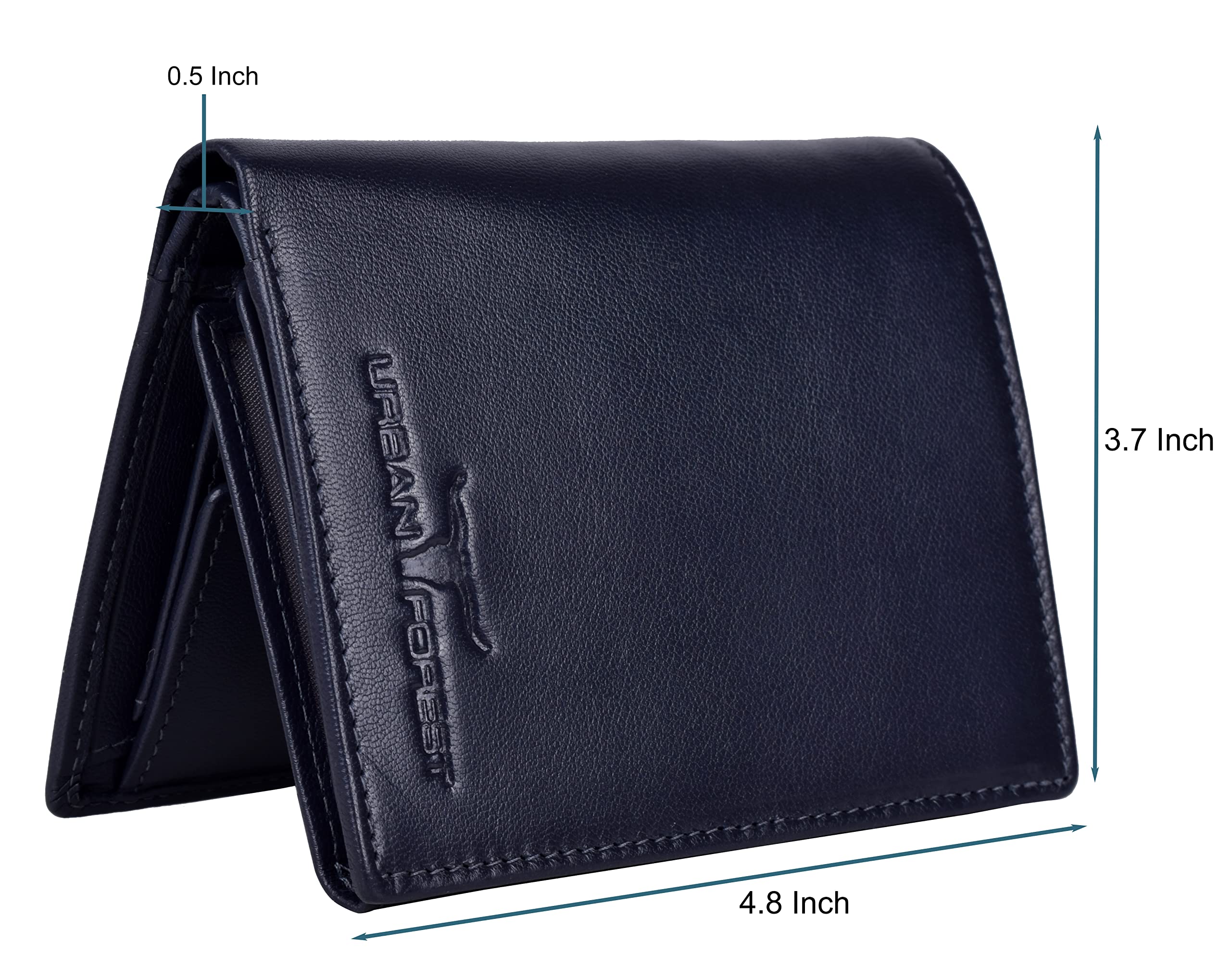 URBAN FOREST Toronto Dark Blue Mens Leather Wallet - Image 6 thumbnail