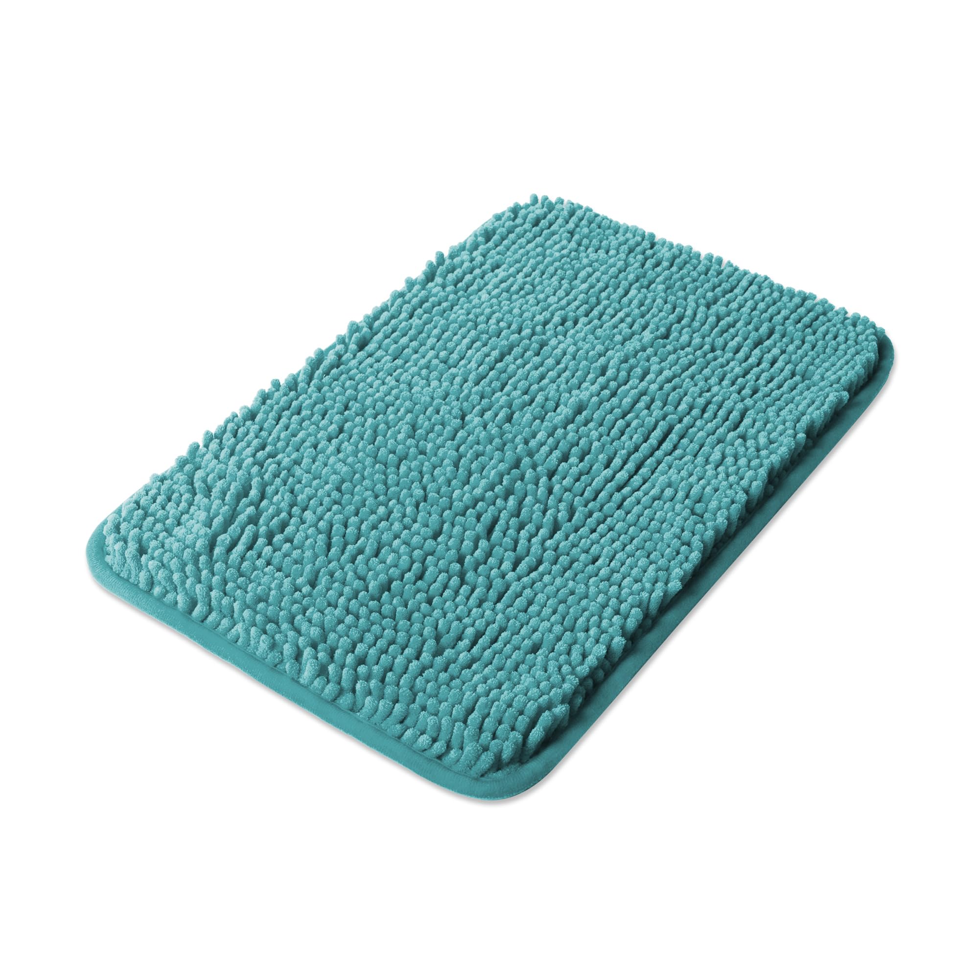 Yeaban Small Bathroom Rugs 12"x18" – Thick Chenille Bath Mats | Absorbent and Washable Bath Rug Non-Slip, Plush and Soft Rugs for Bathroom, Shower, Sink(Teal) — image 1