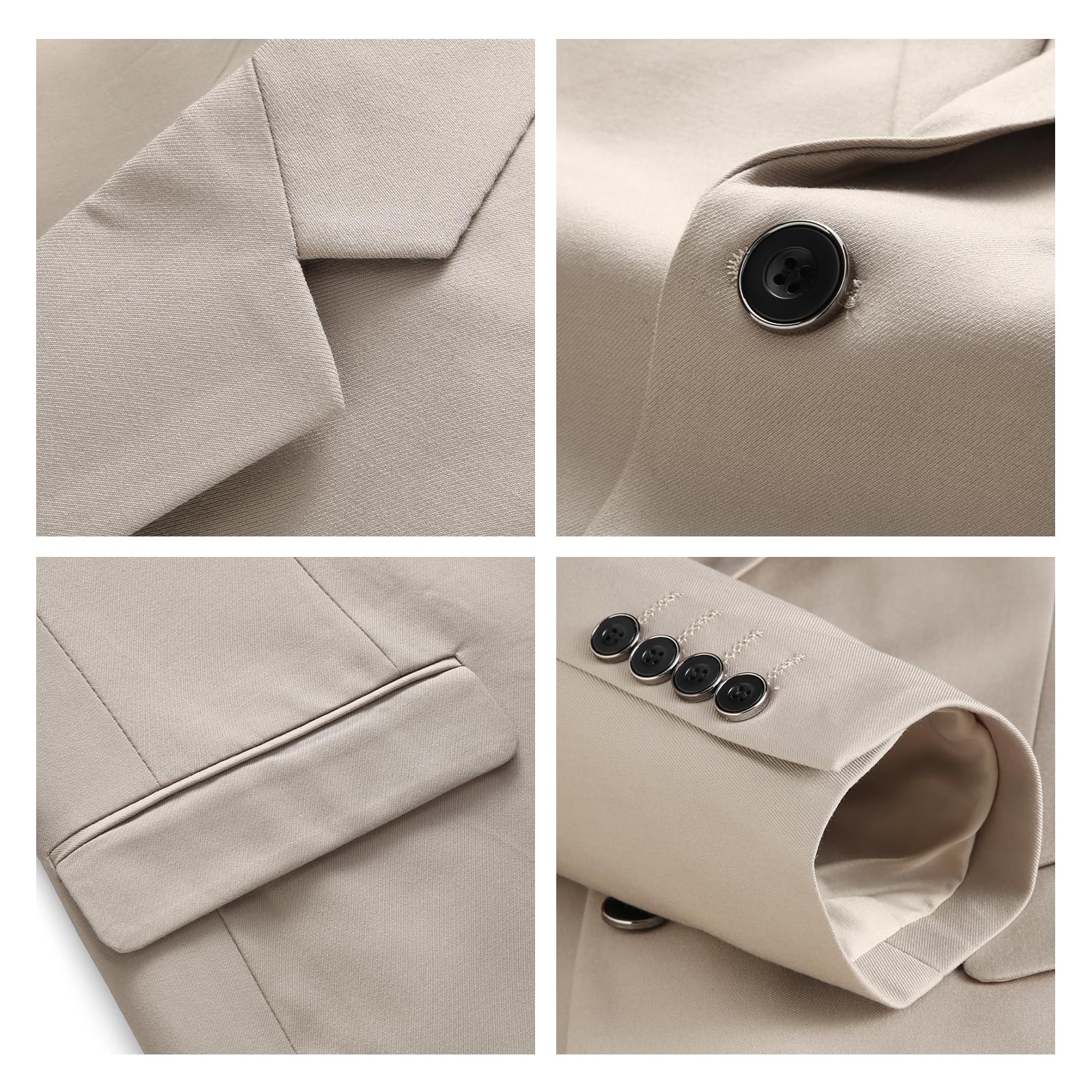 Herren Anzug Set - Slim Fit Business & Hochzeit Anzug mit Blazer, Weste & Hose - Zwei Knöpfe Smoking Anzug für Männer
