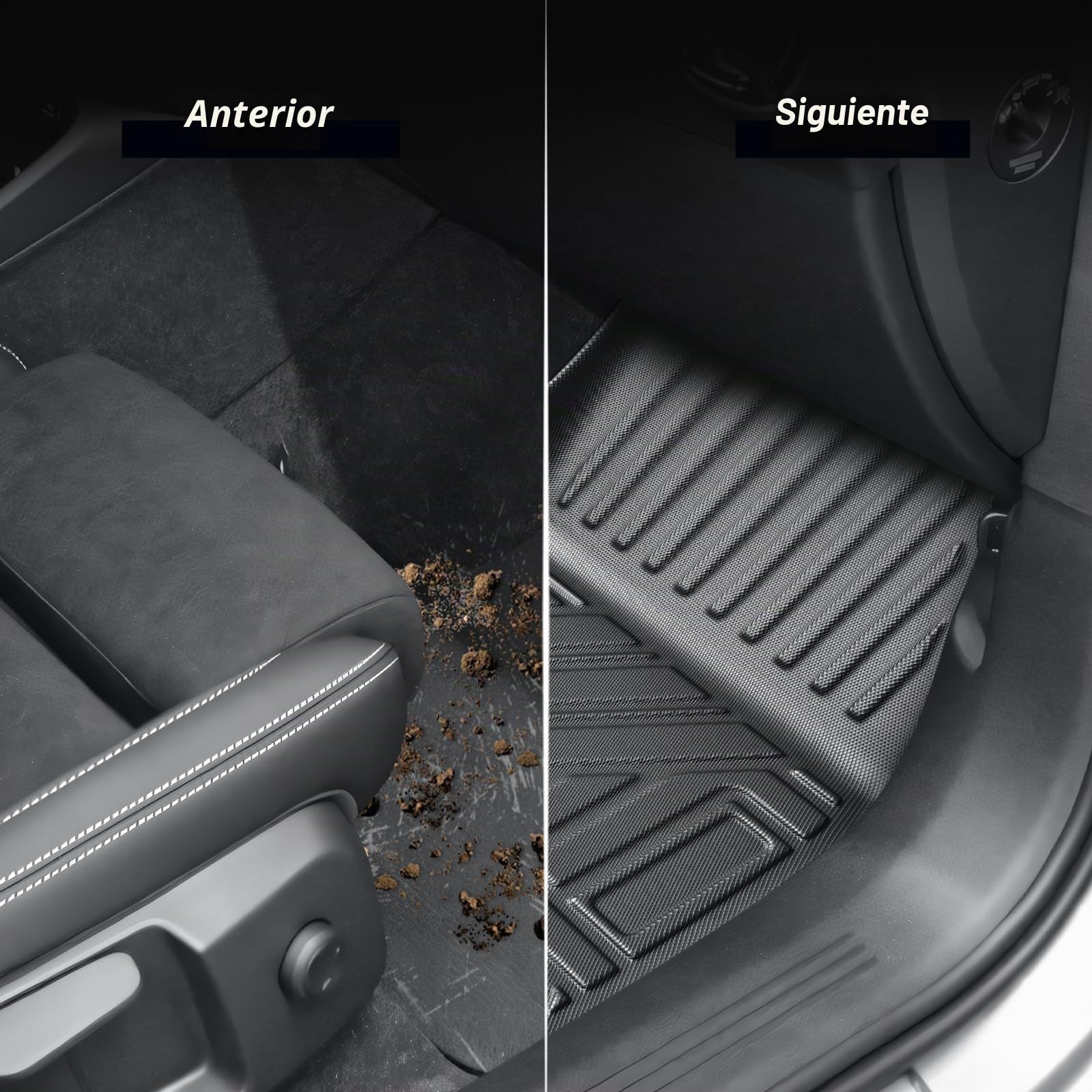 ECOZEN Alfombrillas Volvo XC60 2018-2026(Versión de Combustible) de Goma para Coche, 3D TPE Alfombrillas para Coche Antideslizantes, talonera de Goma Reforzada de fijación para Todo Tipo de climas