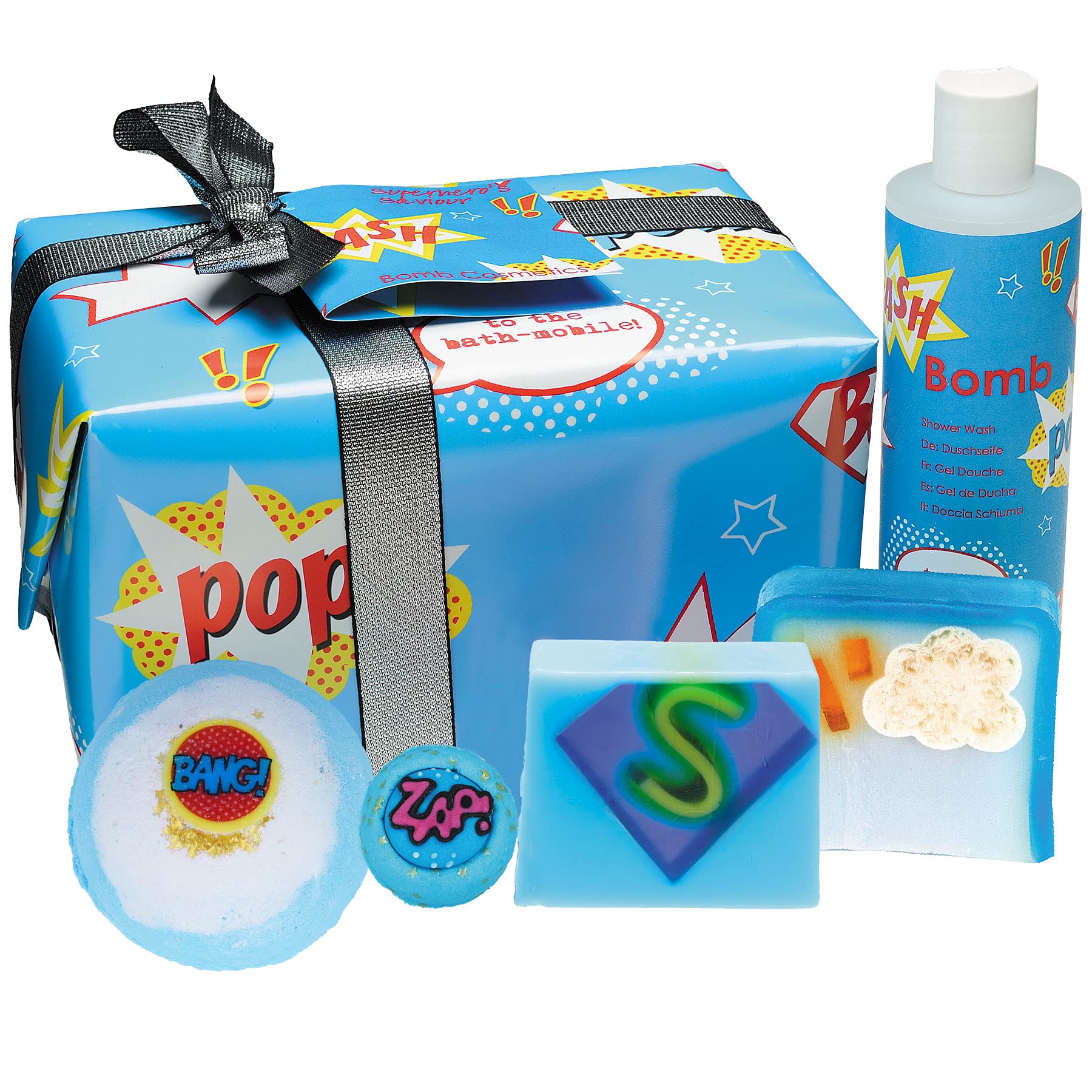 Bomb CosmeticsSuperhero's Saviour Handmade Wrapped Bath & Body Gift Pack, Contains 5-Pieces, 500 g