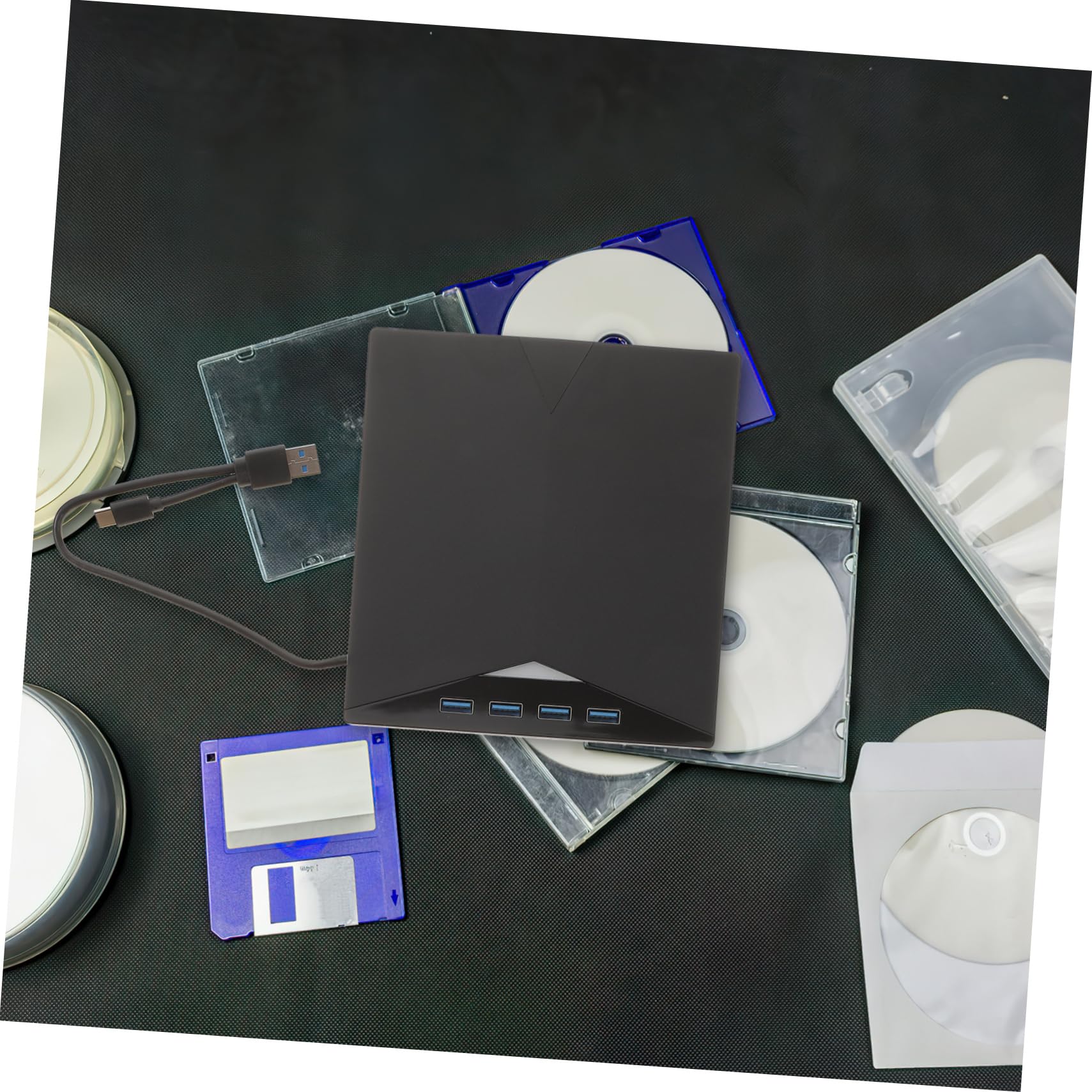 Angoily External USB DVD Drive Portable Cd Burner and Rewriter Type Compatible Laptop and Desktop Slim Optical Drive for Music Playback Video and System Installation