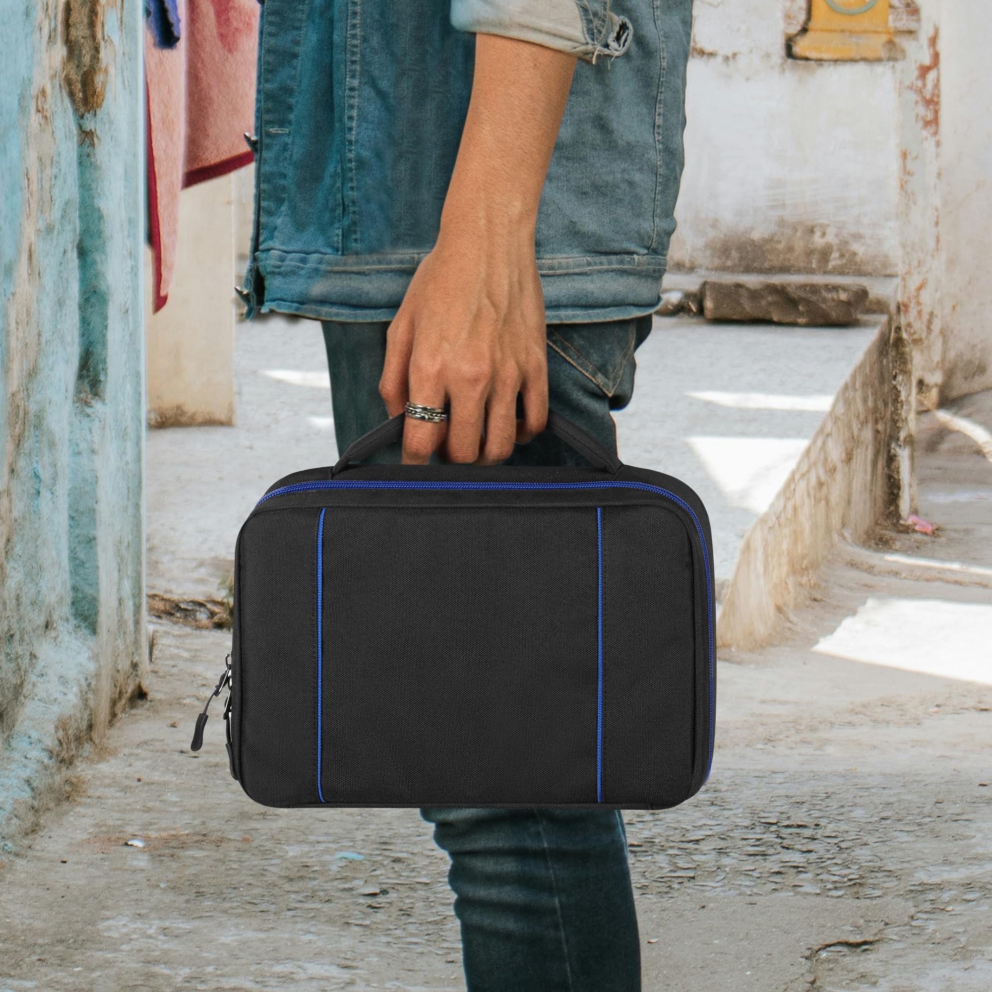PGmoon Custodia da Viaggio per Controller Compatibile con Ps5 / Ps4 / Xbox/Switch Pro e Altri Controller, Borsa Protettiva per 2 Controller e Altri Accessori, Blu (Design Brevettato)