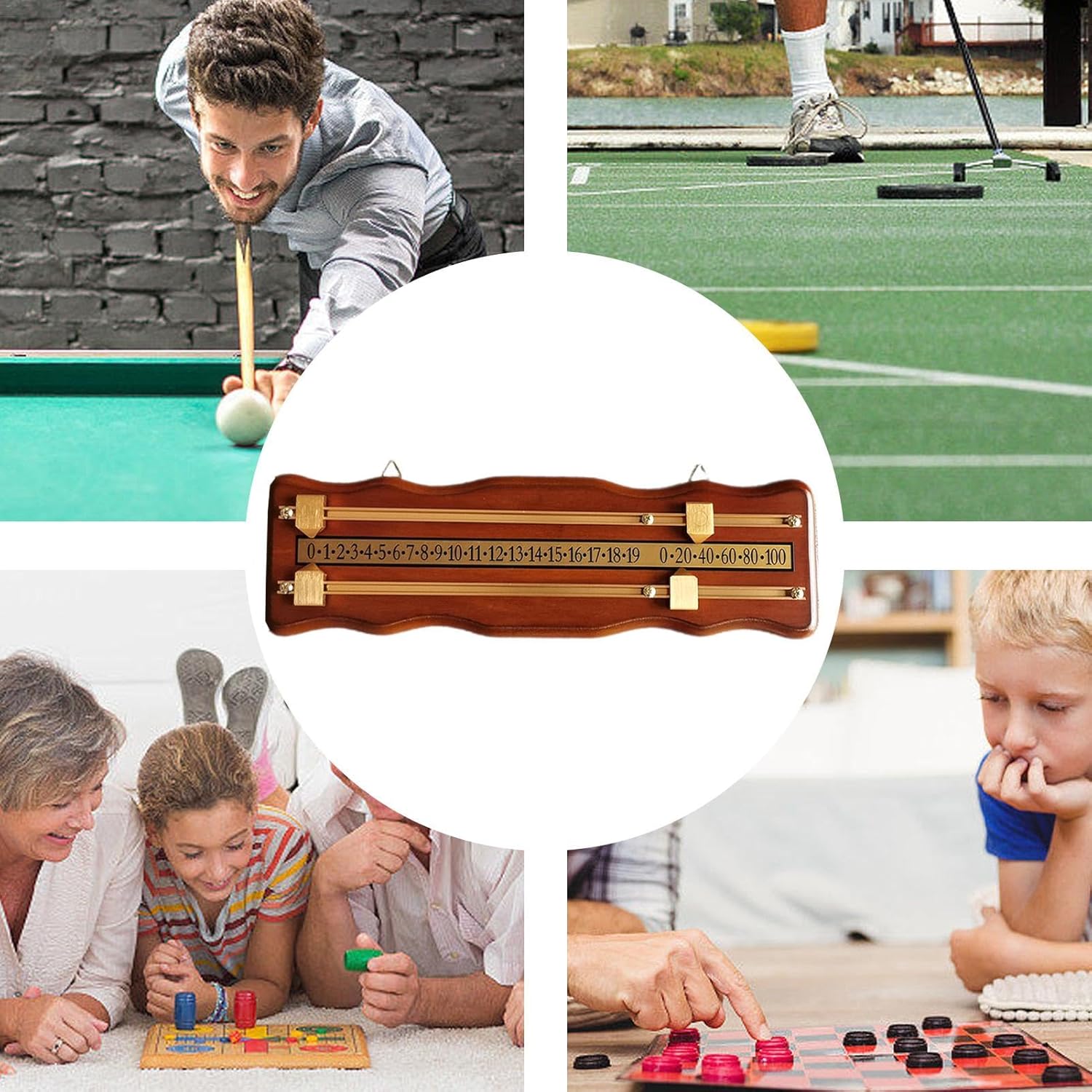 Shuffleboard Mounted Scoreboard | Wood Billiard Scorer Score Keeper & Scoreboard - Score Keeper Easy to Read, Clear Billiard Scorekeeper for Clubs and Supplies