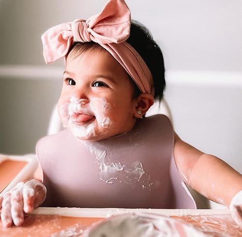 Miniatura 8 de Moonkie Silicone Baby Bibs Set of 2, BPA Free Waterproof Baby Bibs for Eating, Soft Adjustable Silicone Bibs for Babies 6-12 Months, Toddler Bibs