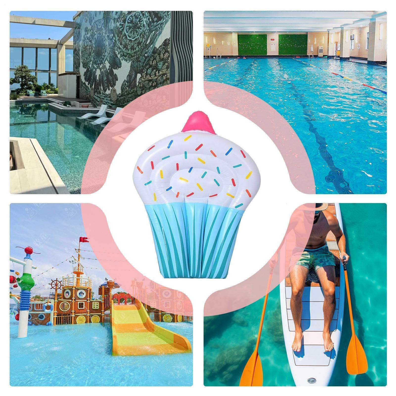 Galleggiante gonfiabile per piscina, tappetino a forma di torta, galleggiante gonfiabile per piscina, per adulti, per mare, prendere il sole, giardino, cortile, feste, fiume e attività all'aperto